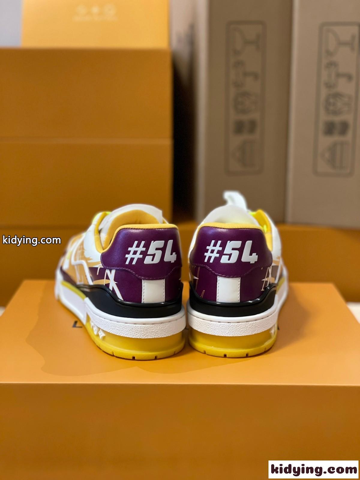人気 ルイ・ヴィトン スニーカー コピー おしゃれ しなやか レザー レースアップ スポーツシューズ-2