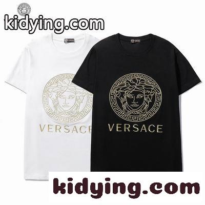 ヴェルサーチェ 半袖Tシャツ コピー ヴェルサーチェ 半袖Tシャツ コピー 定番 レディース 人気 トップス Xクルーネック コットン 着心地いい-0