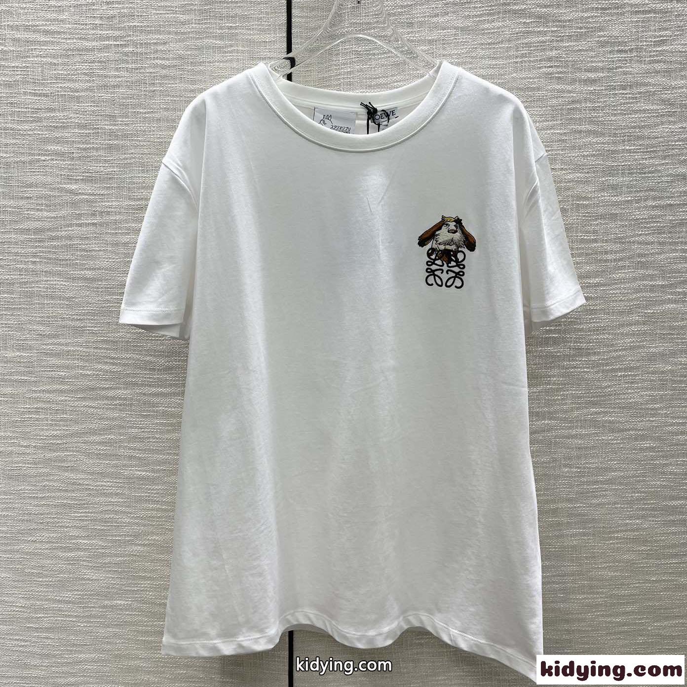 遊び心いっぱい ロエベ Tシャツ コピー コットン ユニセックス 新作 ヒン アナグラム 半袖Tシャツ-0