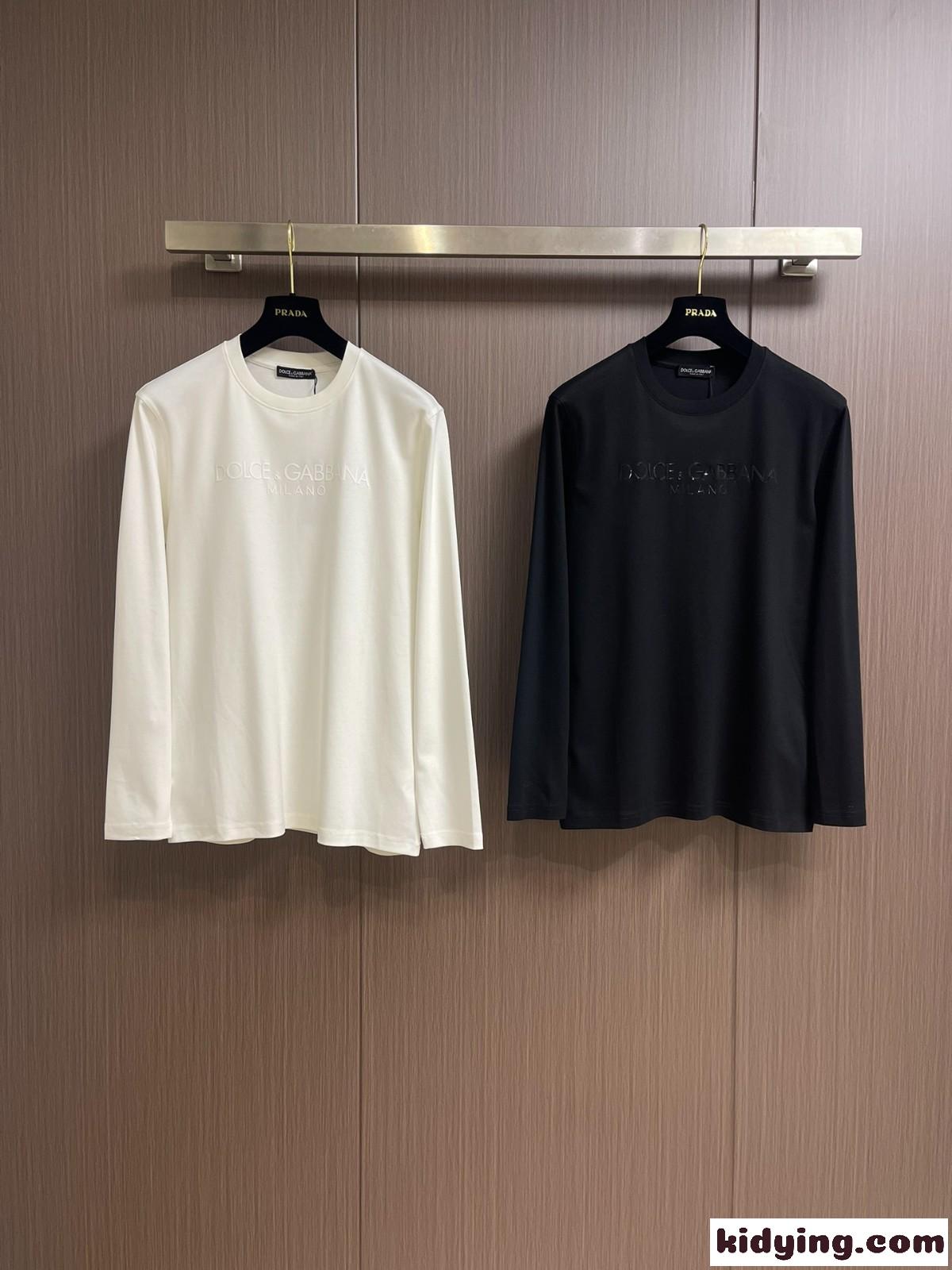 ドルチェ&ガッバーナ Tシャツ コピー ベーシック ロゴ コットン 長袖Tシャツ-0