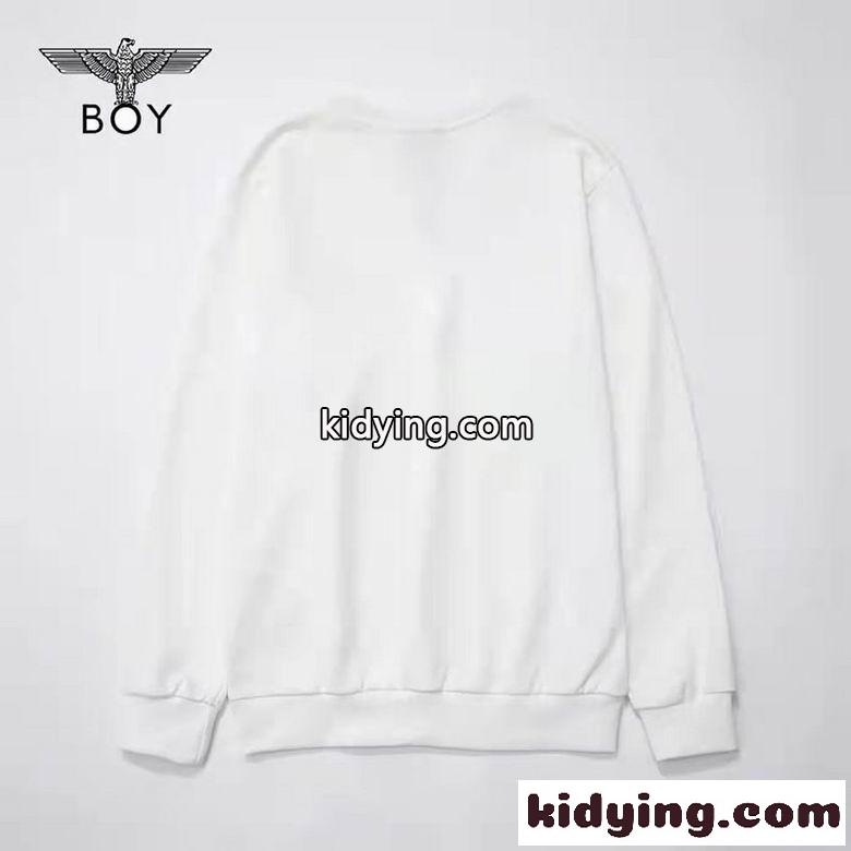 定番 人気 快適 クルーネック ボーイロンドン 長袖tシャツ コピー プリント 人気 カジュアル おしゃれ ホワイト ブラック-3