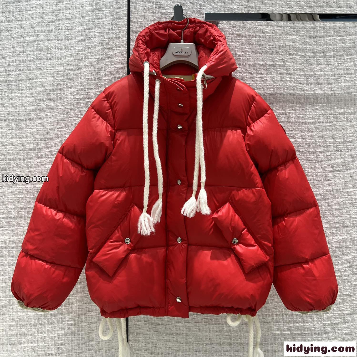 MONCLER 1952 ショート モンクレール ダウンジャケット コピー フード付 カジュアル アウター レッド-1