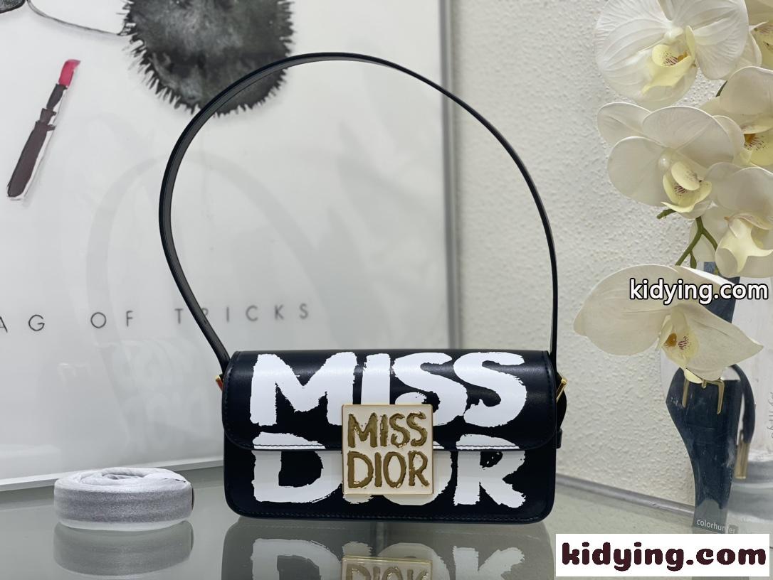 クリスチャン・ディオール バッグ コピー Miss Dior フラップバッグ ブラック-2