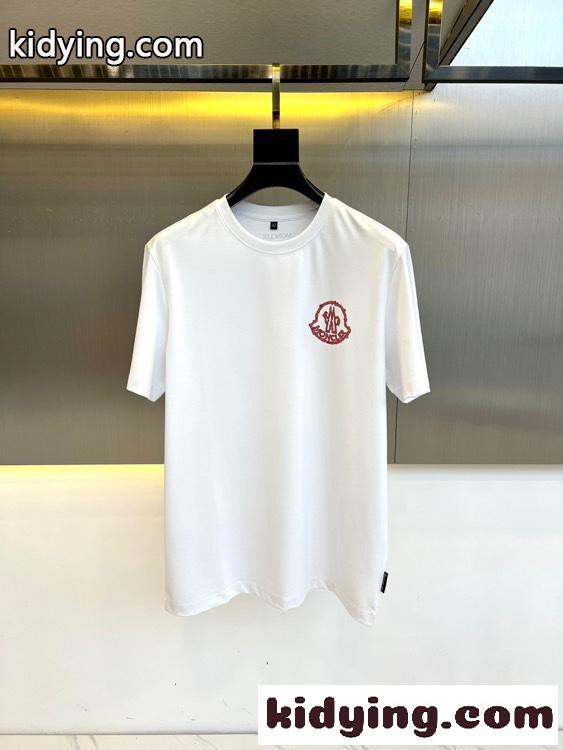 シンプル 合わせやすい プリント 半袖Tシャツ モンクレール Tシャツ コピー ホワイト-0