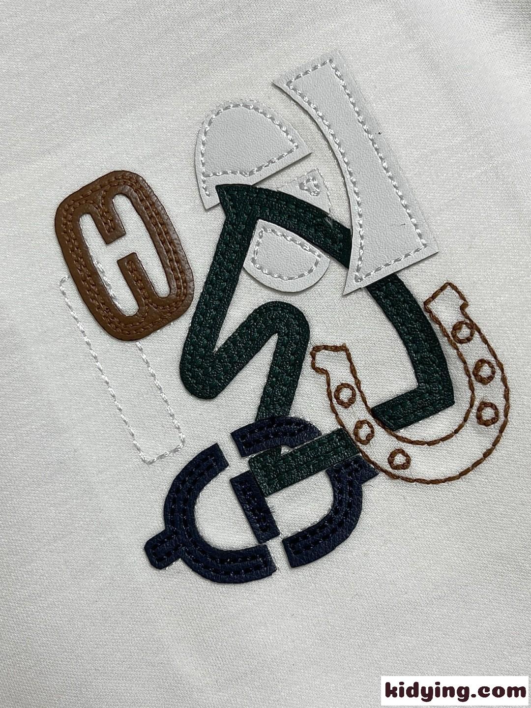 25新作 エルメス Tシャツ ミニパッチ Hパズル コピー クルーネック トップス-4