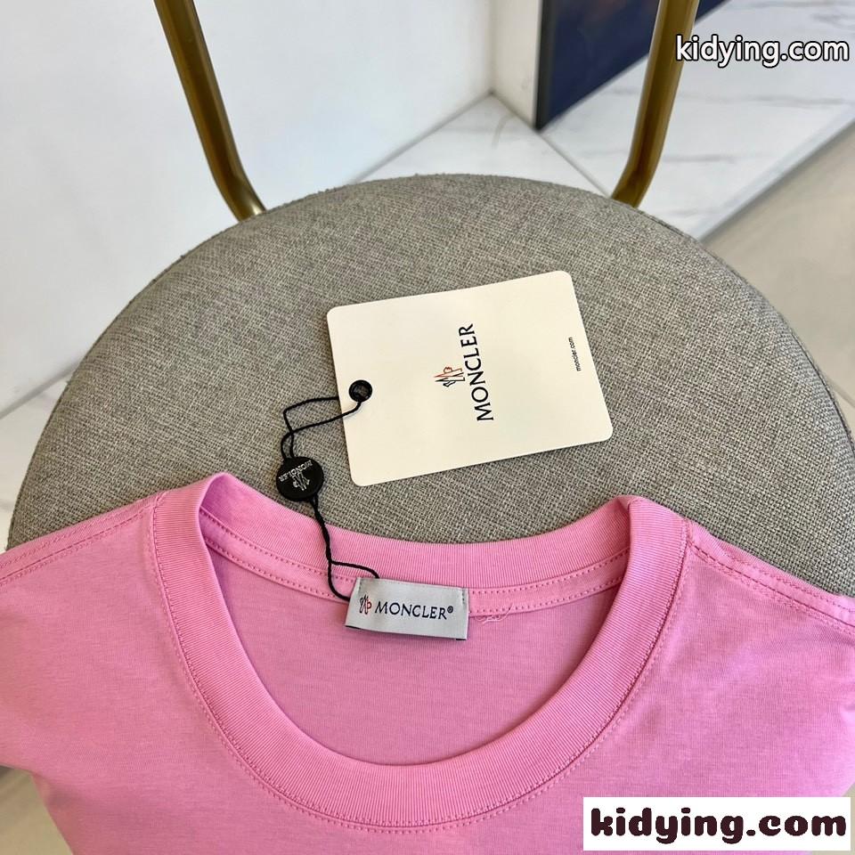 飽きのこない 人気 モンクレール 半袖Tシャツ コピー クルーネック ピンク-2
