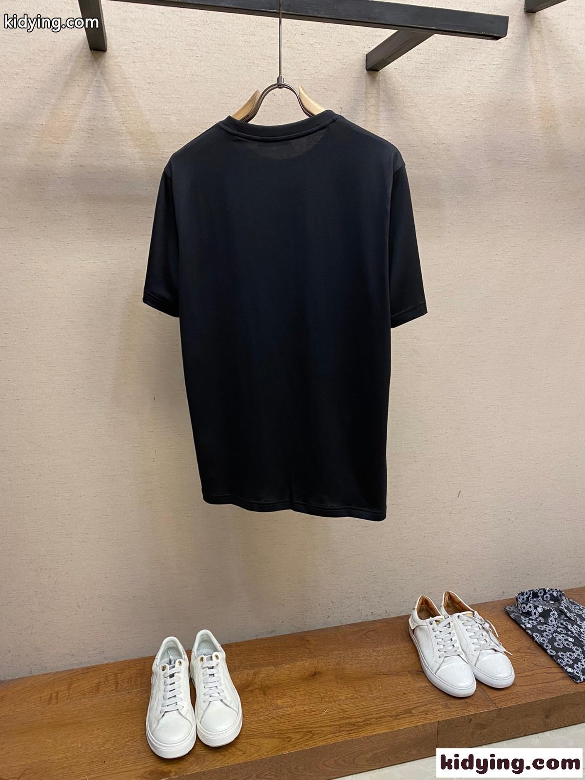 ドルチェ&ガッバーナ Tシャツ コピー カジュアル ゆったり 刺繍入り 半袖Tシャツ ブラック-0