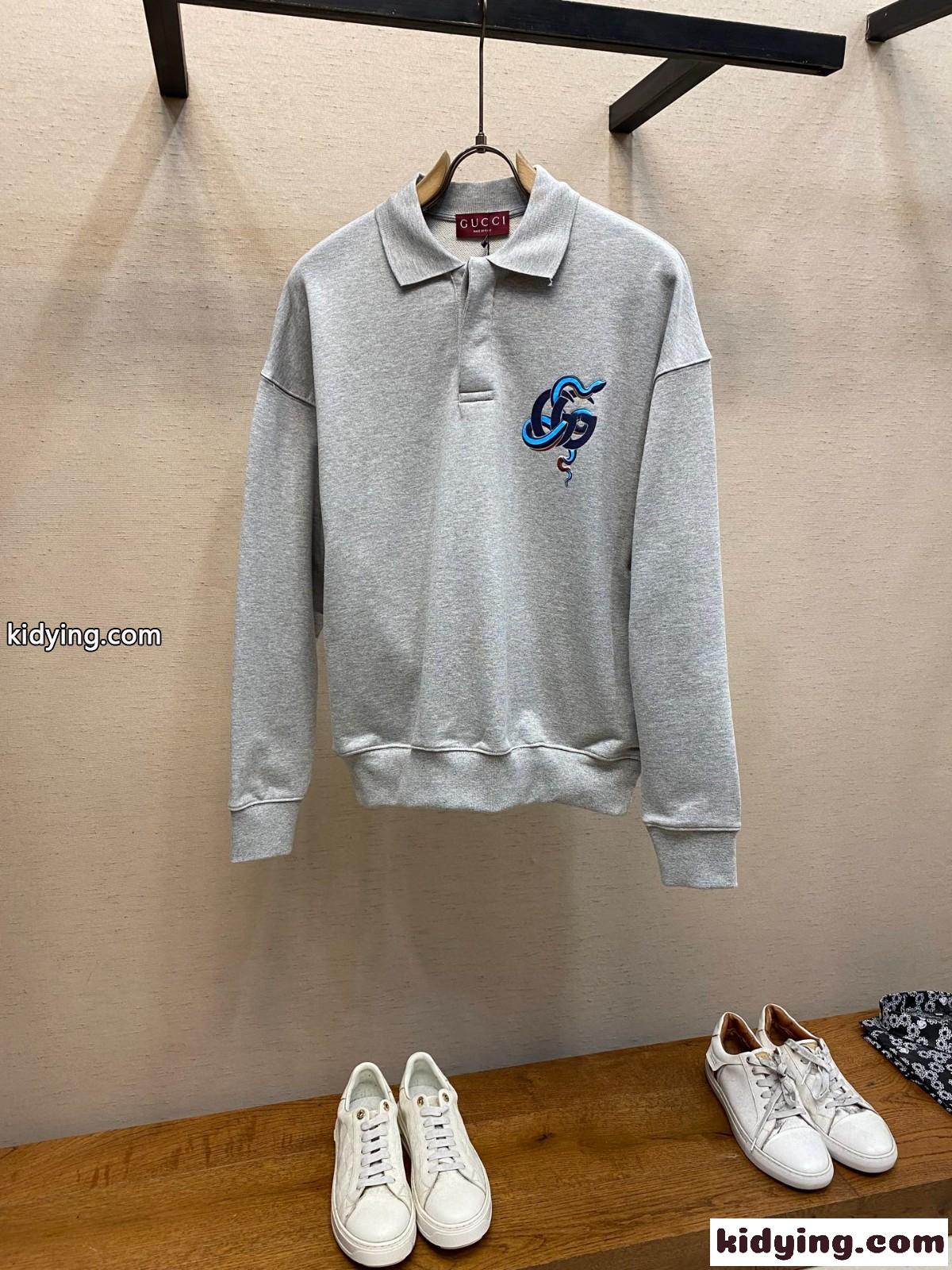 洗練された コットン 長袖 ポロシャツ グッチ Tシャツ コピー カジュアル-0