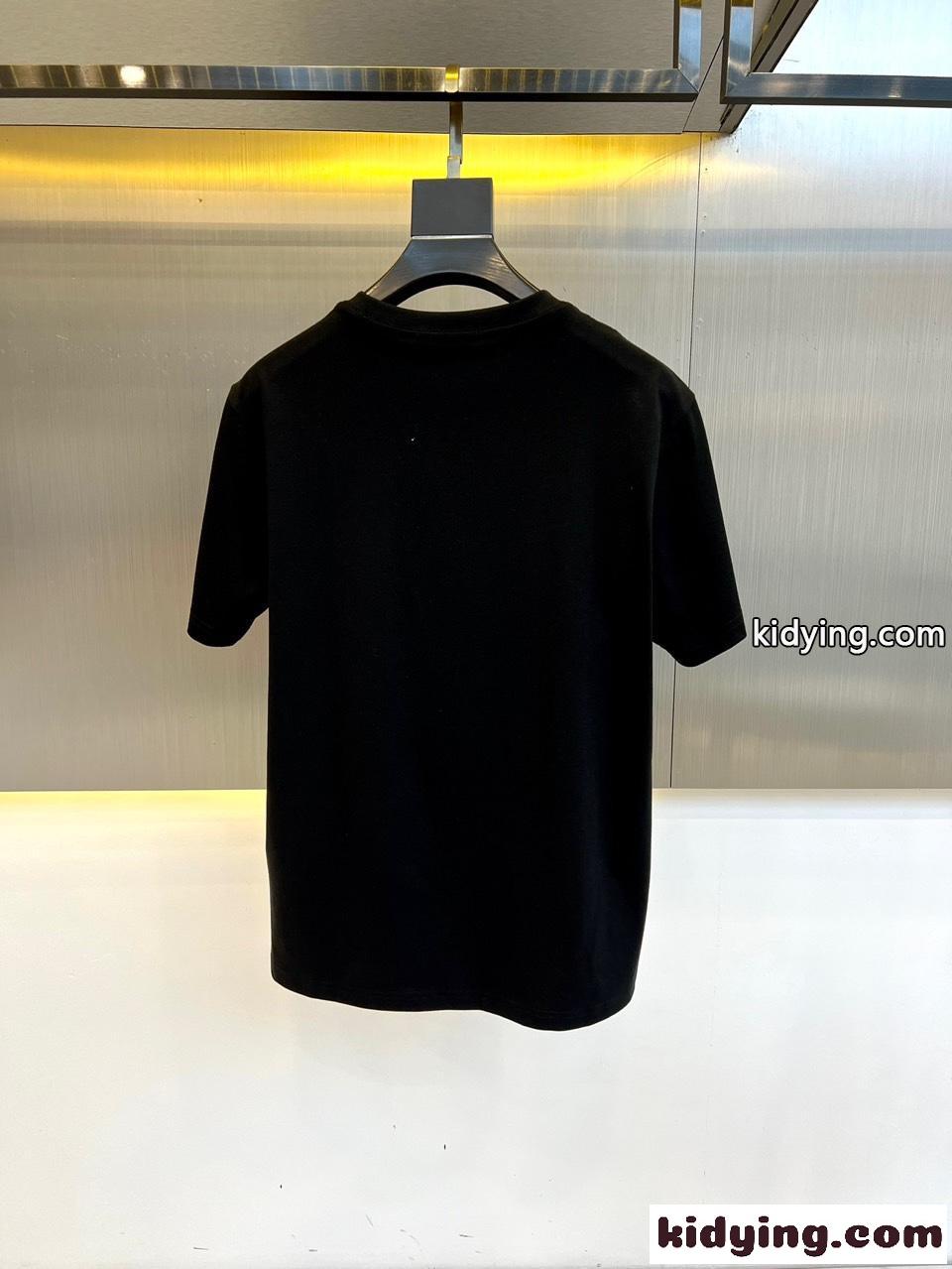 ベーシック ロゴ入り クルーネック Tシャツ プラダ 半袖Tシャツ コピー ブラック-4