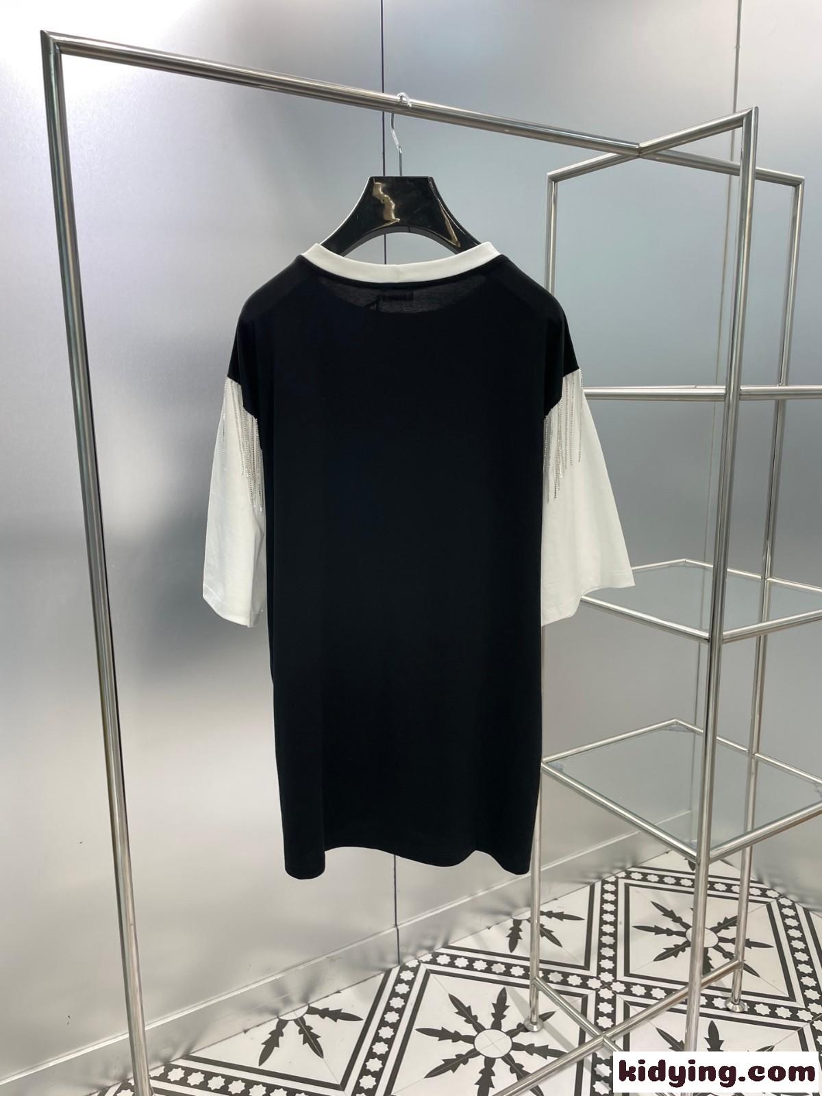 カジュアル ゆったり ロゴプリント チュニック セリーヌ Tシャツ コピー コットン-1