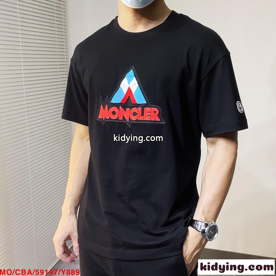 着心地抜群 クルーネック 半袖Tシャツ モンクレール Tシャツ コピー ロゴ入り-3