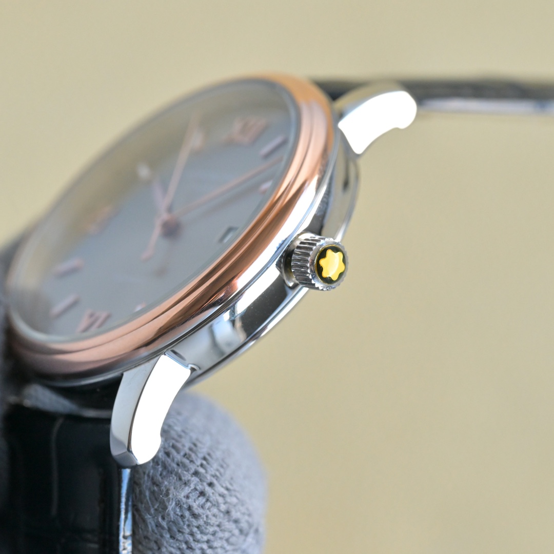 クラシック エレガント トラディション ウォッチ モンブラン 腕時計 偽物 42mm 日付表示-0