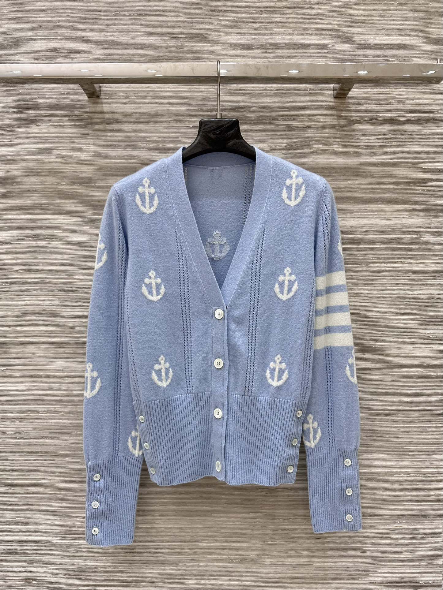 定番 合わせやすい カシミヤ Vネックカーディガン トムブラウン ニット コピー-2