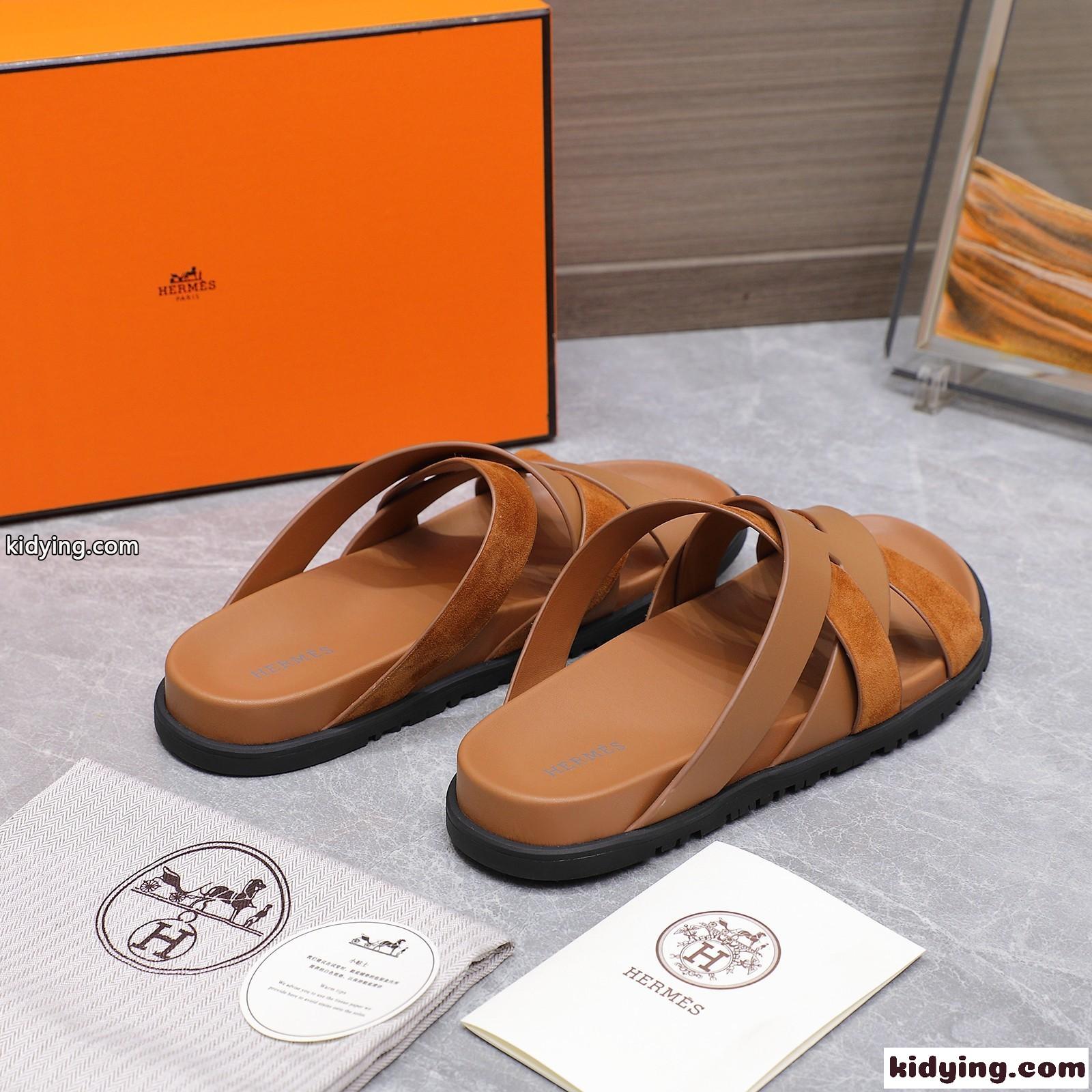 夏らしい一足!カジュアル カジミールサンダル エルメス サンダル スーパーコピー ブラウン-2