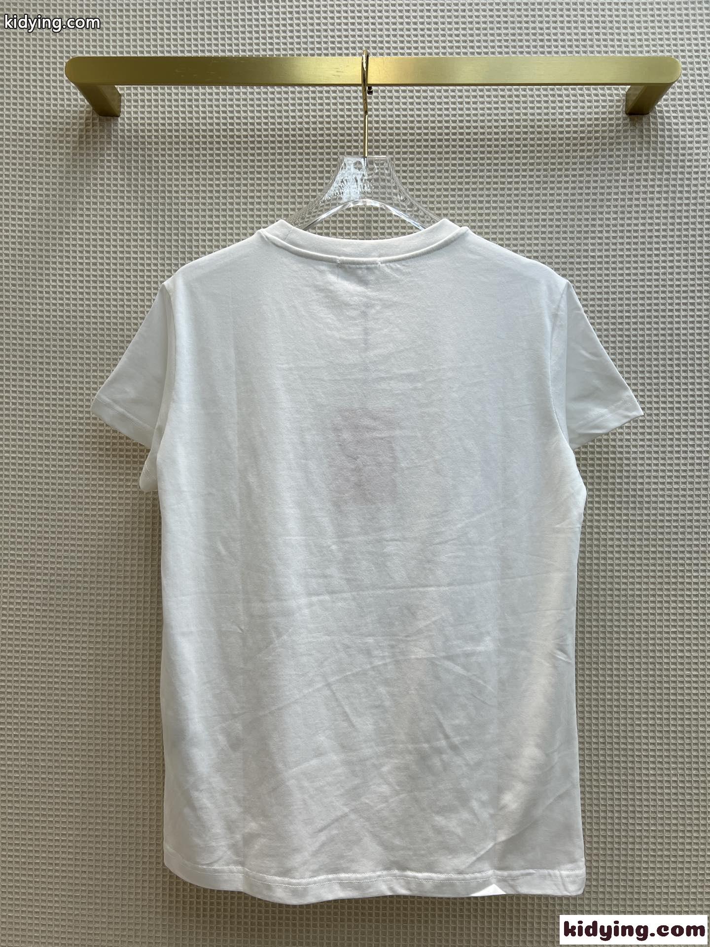 カジュアル ロゴ プリント クルーネック ミュウミュウ 半袖tシャツ コピー コットン トップス-1