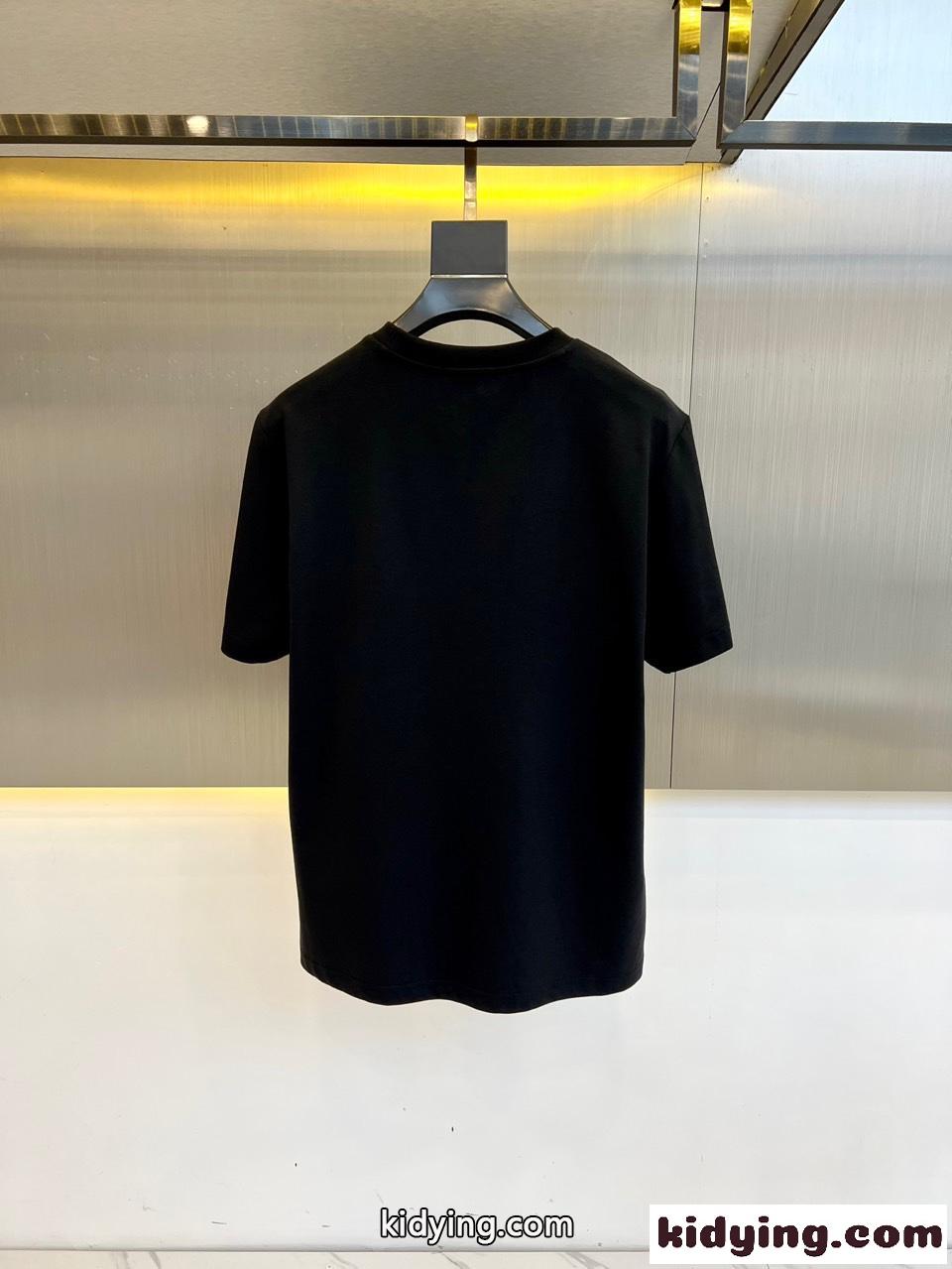 カジュアル クリスチャン・ディオール Tシャツ コピー クルーネック 半袖Tシャツ ブラック-3