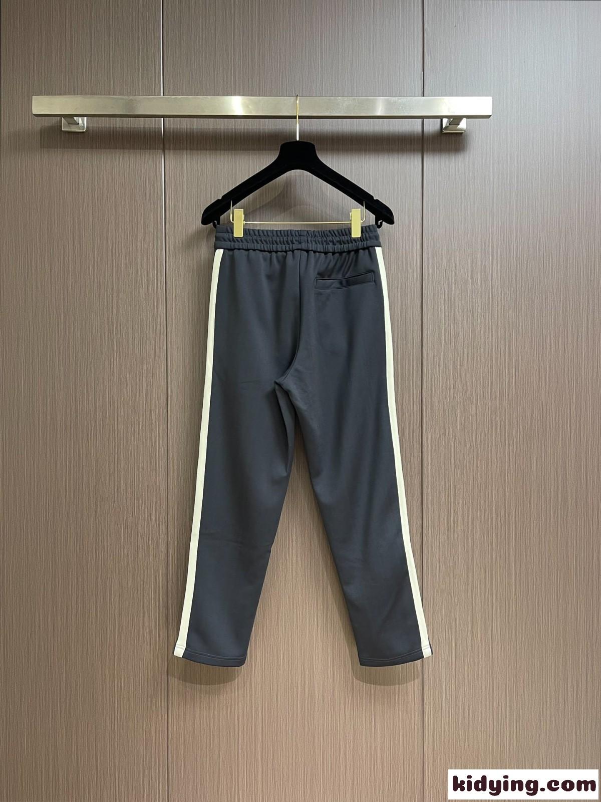 定番 カジュアル ルイヴィトン パンツ コピー サイドライン スウェットパンツ グレー-1