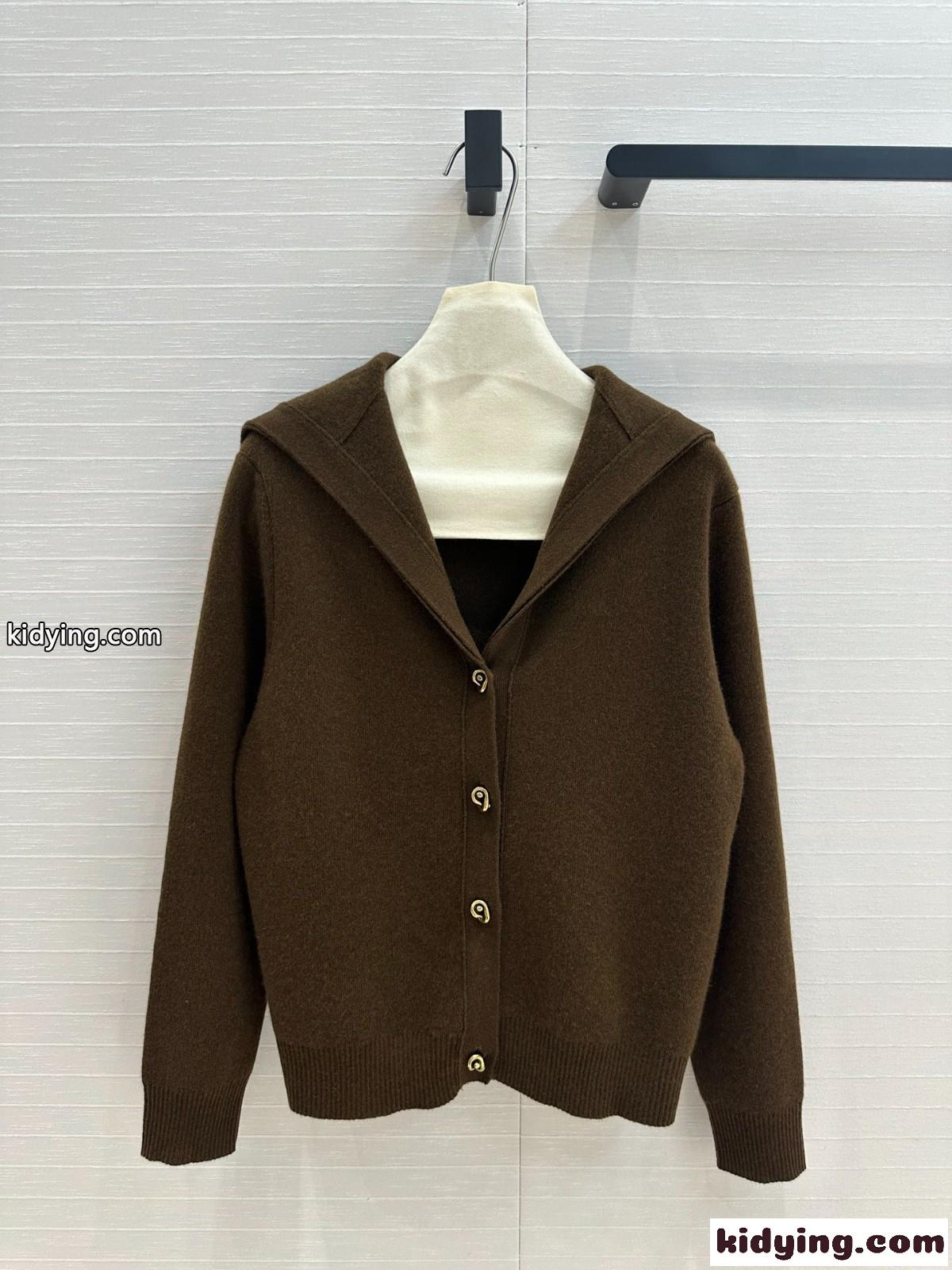シンプル おしゃれ カシミヤ カーディガン ボッテガ・ヴェネタ ニット コピー ダークグリーン-1