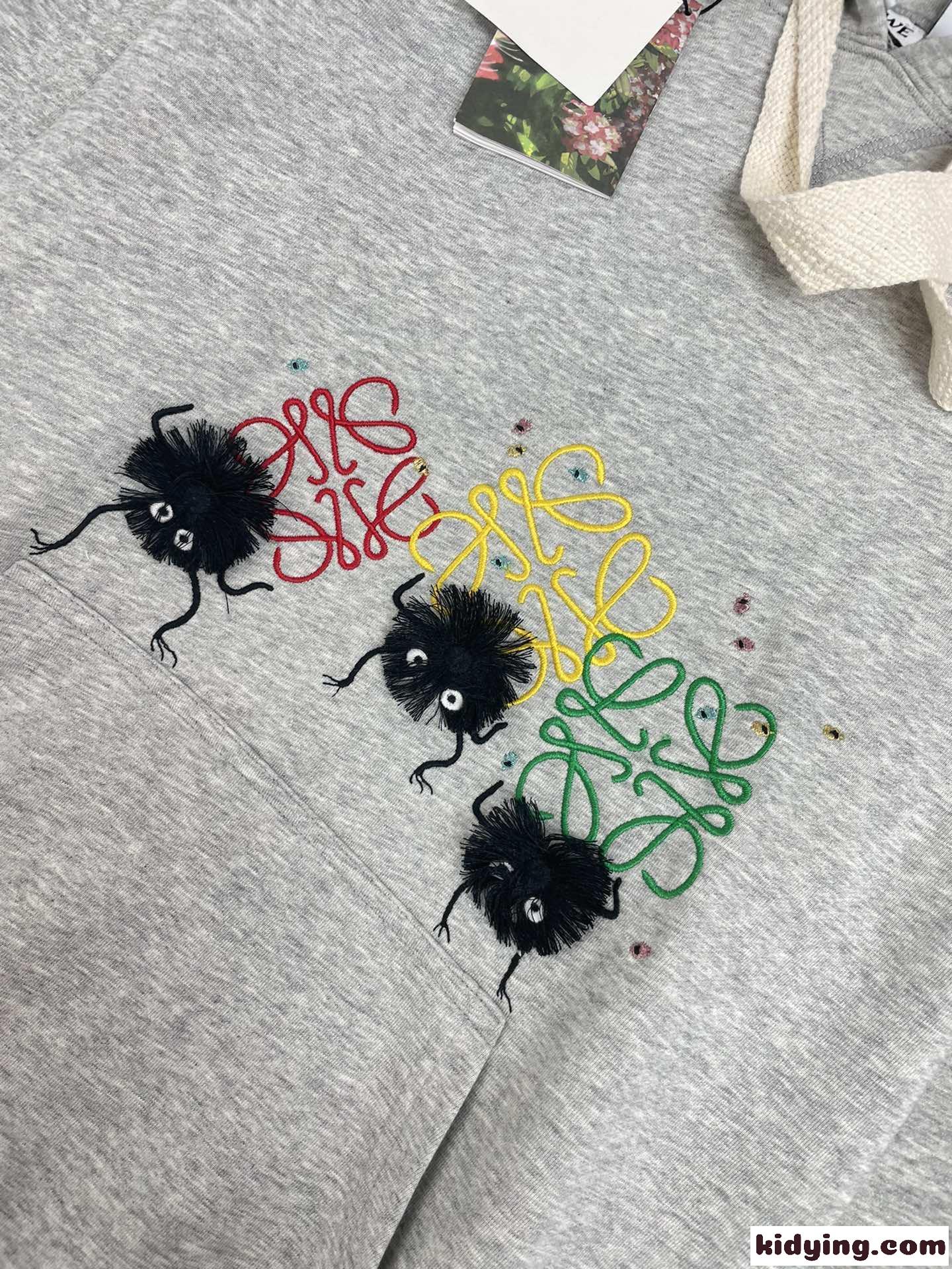 定番 人気 可愛い フード付き プルオーバー ロエベ パーカー コピー 刺繍入り カジュアル おしゃれ フーディ-2