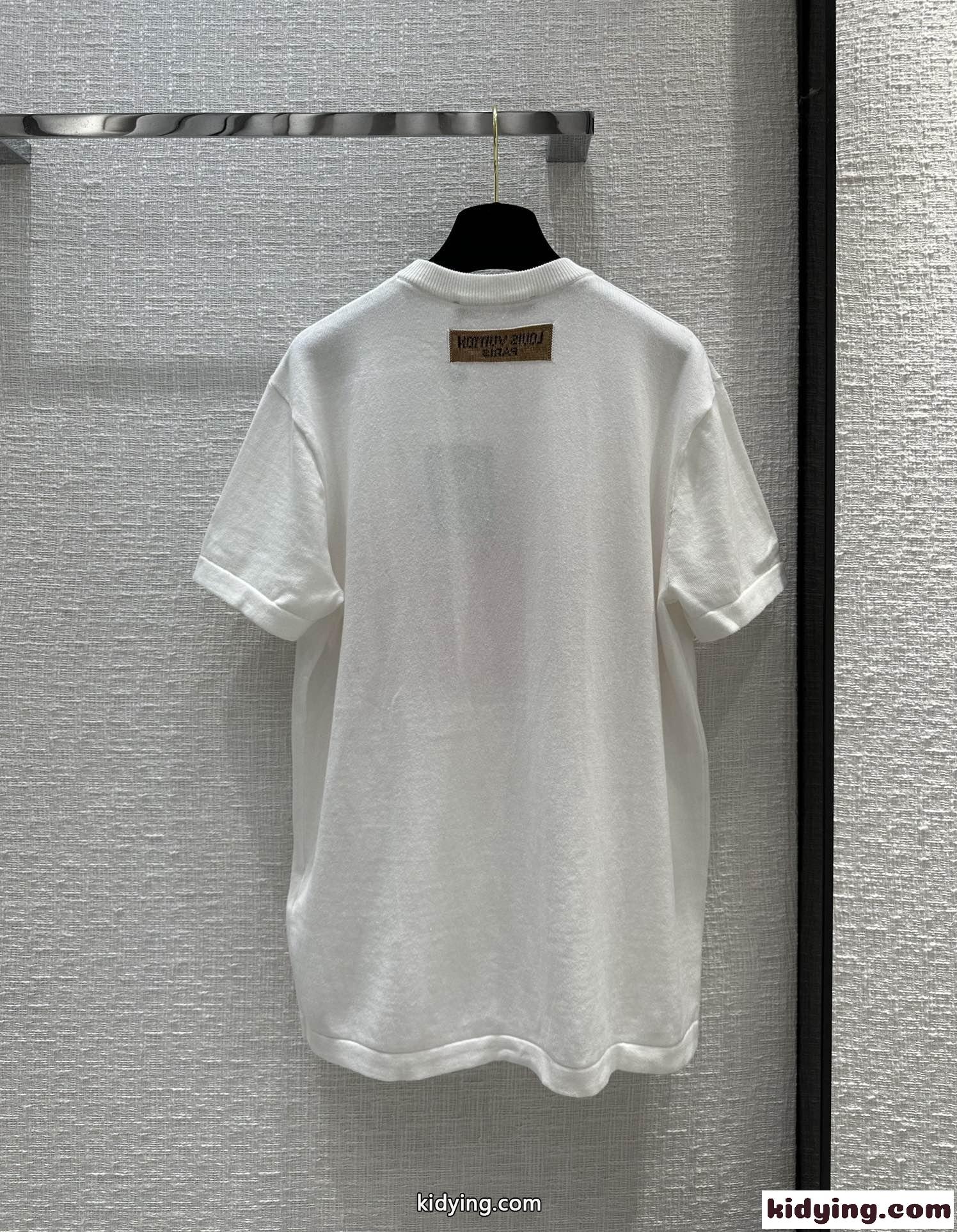 コットンショートスリーブクルーネックTシャツ ルイ・ヴィトン Tシャツ コピー ユニセックス-3