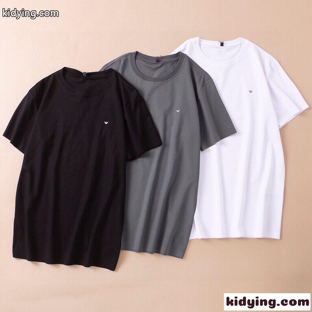 ベーシック 上品 3色あり クルーネック アルマーニ tシャツ コピー 半袖 着心地いい トップス-3
