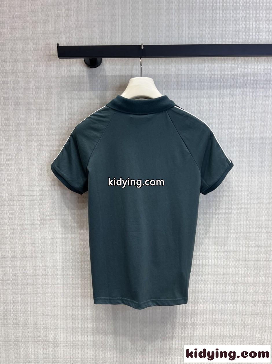 洗練された カジュアル ロゴ刺繍 ポロシャツ ミュウミュウ Tシャツ コピー コットン-2