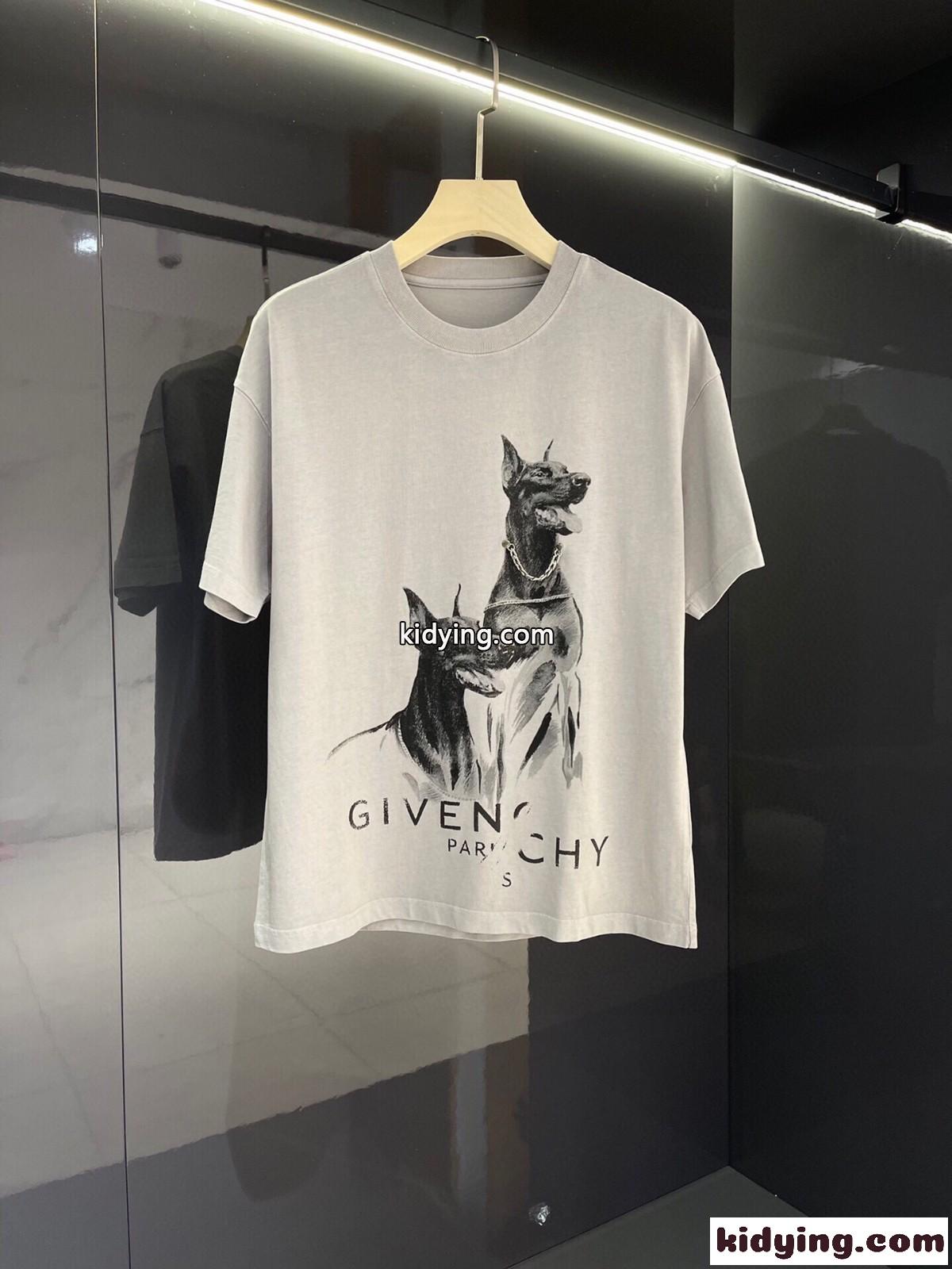 カジュアル おしゃれ クルーネック ジバンシィ Tシャツ コピー プリント 半袖 トップス-4