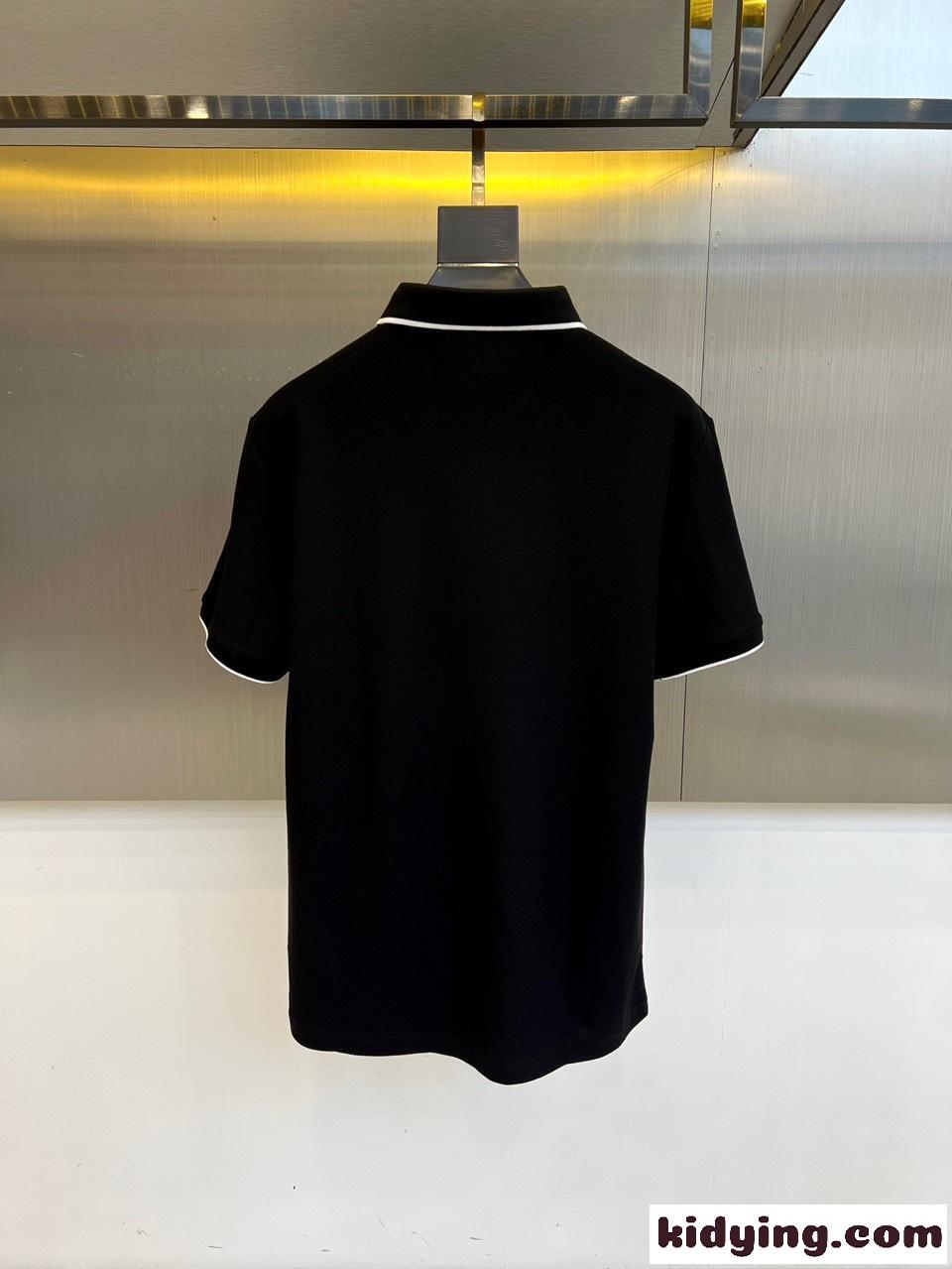 定番 カジュアル コットンピケ ポロシャツ アルマーニ Tシャツ 偽物 ブラック-3
