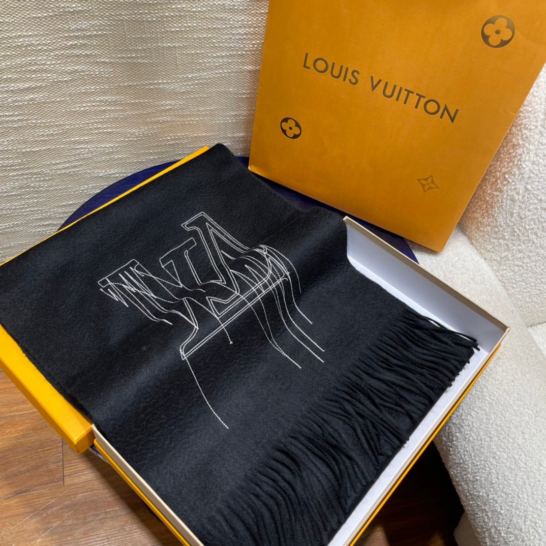 おしゃれ LV ステッチ マフラー ルイヴィトン スカーフ コピー カシミヤ-0