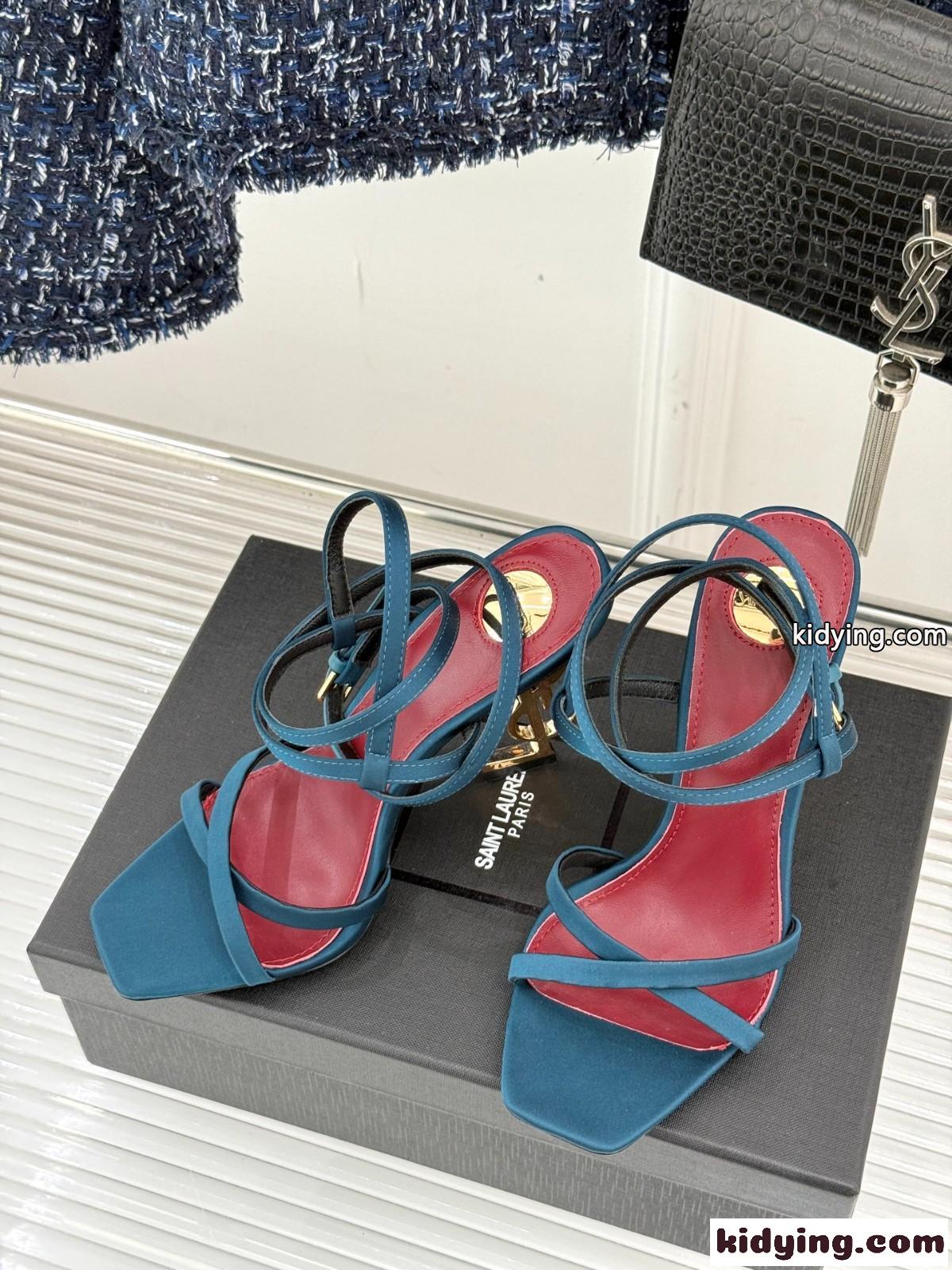 エレガント YSL オピウム サンダル イヴ・サンローラン コピー ブルー-2