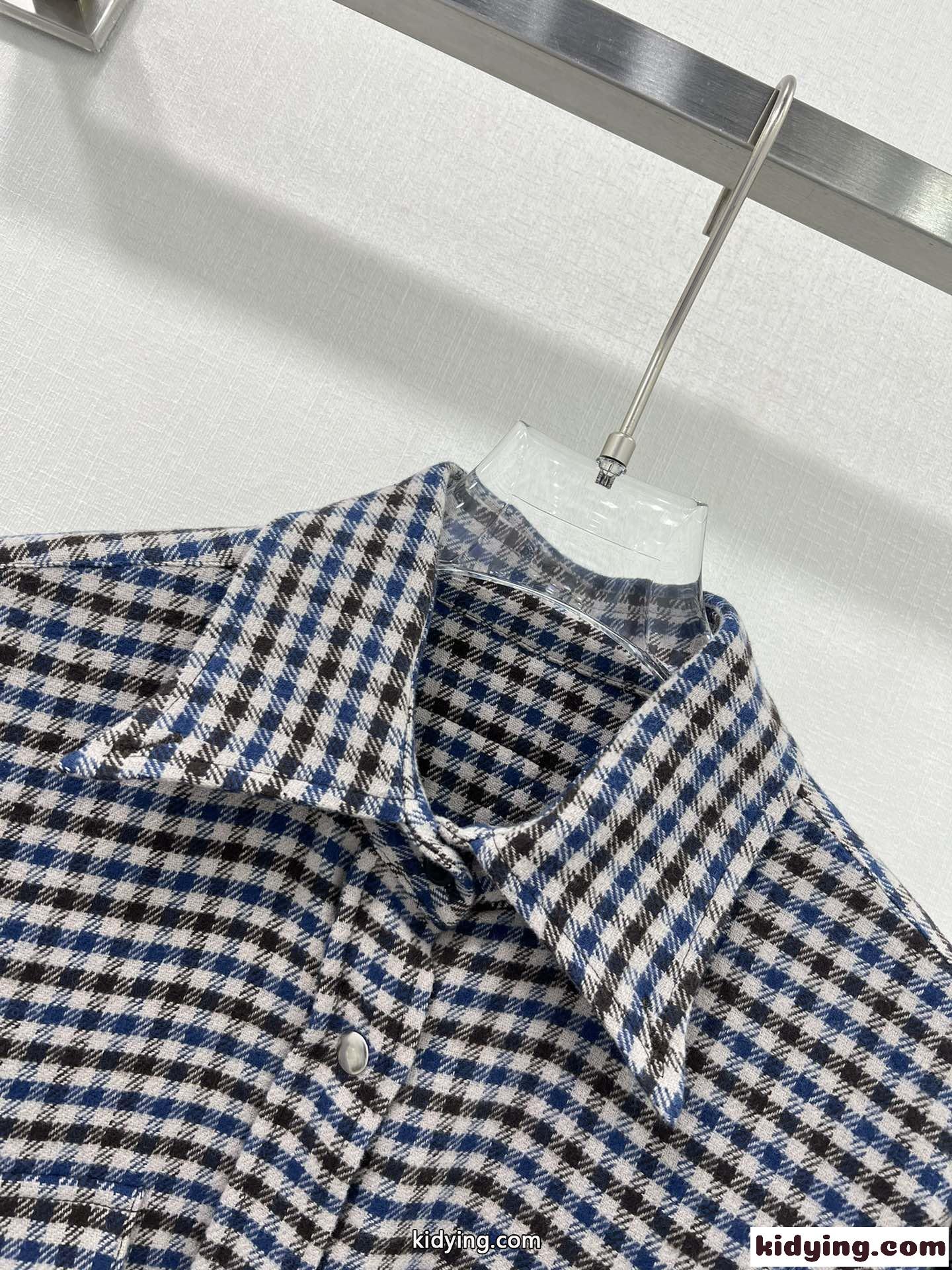 人気 おしゃれ ウール チェックシャツ プラダ シャツ コピー ユニセックス-0
