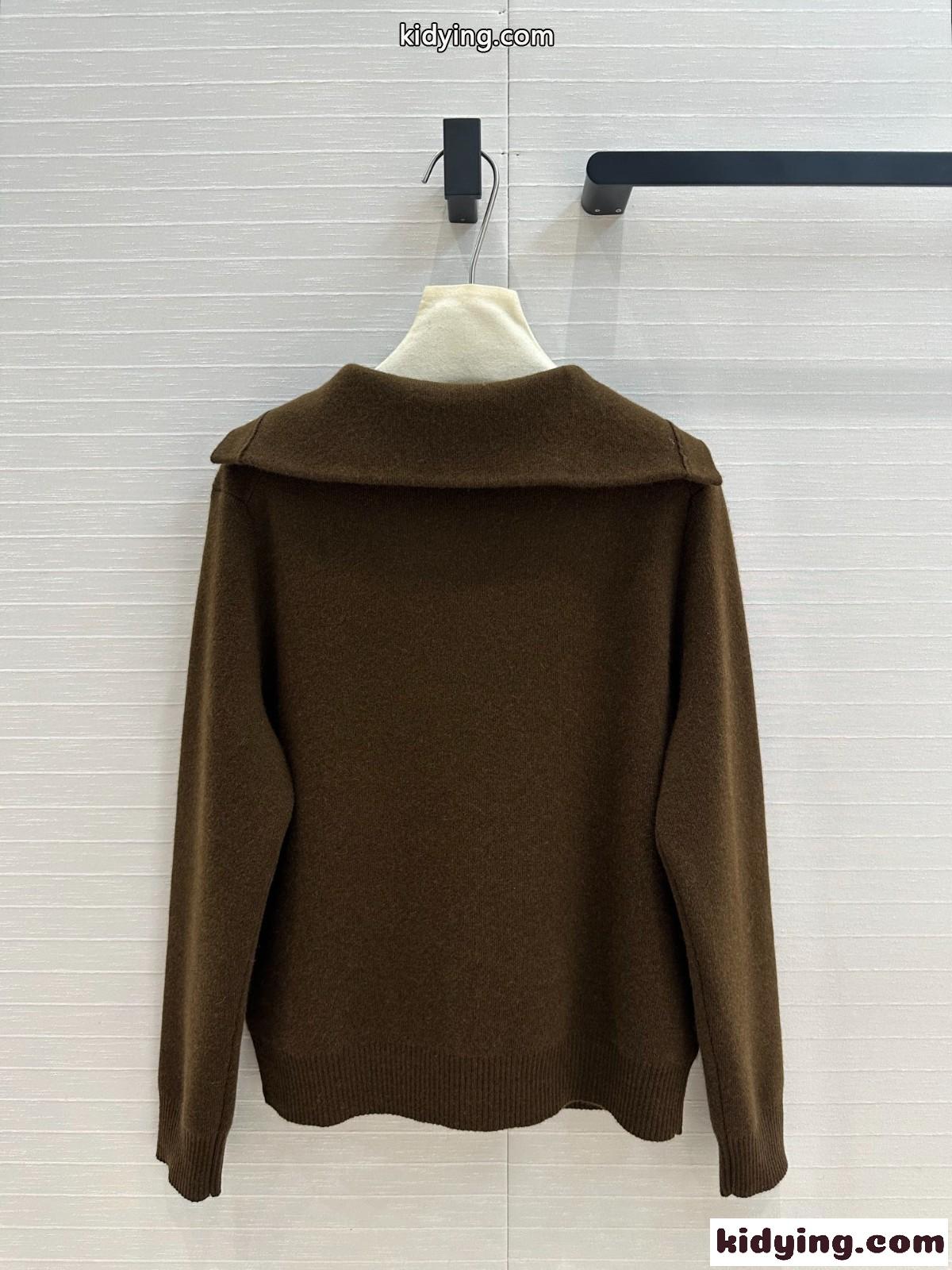シンプル おしゃれ カシミヤ カーディガン ボッテガ・ヴェネタ ニット コピー ダークグリーン-5