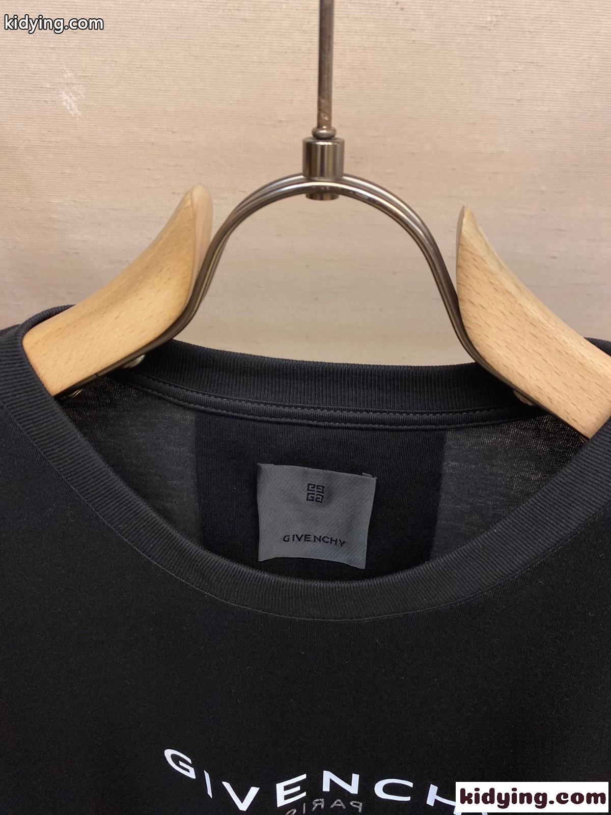 シンプル ジバンシィ Tシャツ コピー ロゴ プリント クルーネック 半袖 トップス-1