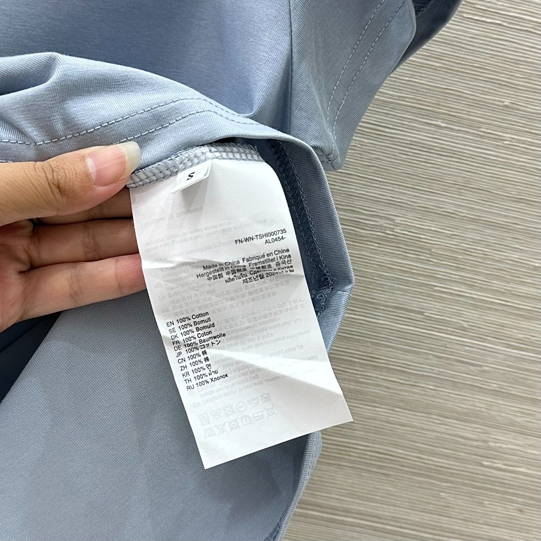 シンプル カジュアル クルーネック 半袖Tシャツ アレキサンダーワング Tシャツ コピー ブルー-3