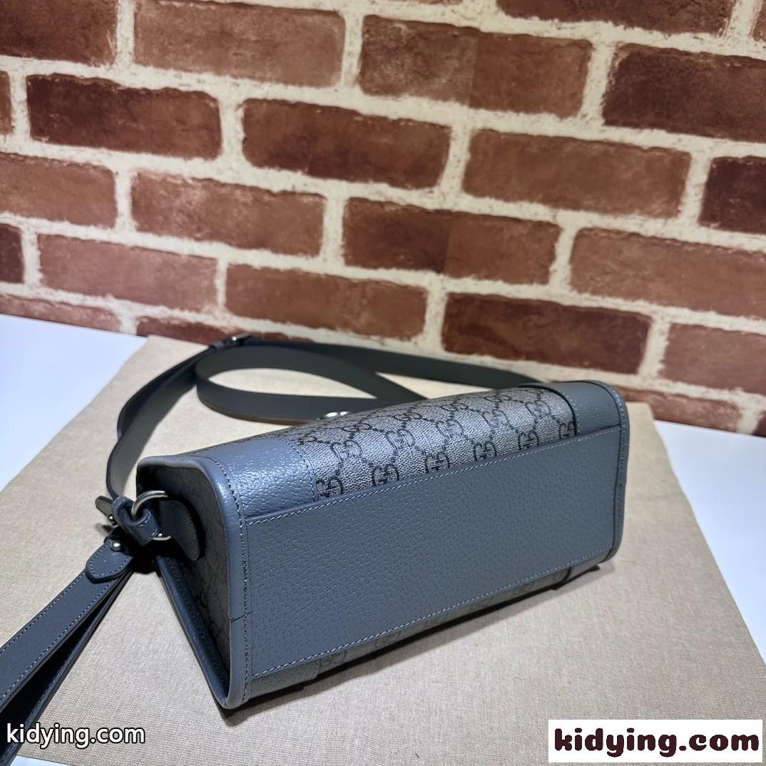 グッチ GUCCI オフィディア GGキャンバス×レザー GGメッセンジャー ショルダーバッグ コピー 752581 グレー-0