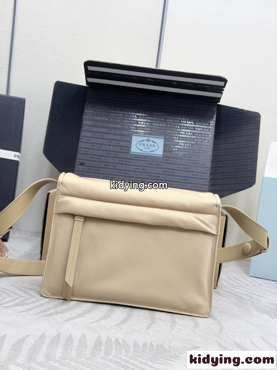 プラダ スモール パデッド Re-Nylon ショルダーバッグ コピー 1BD313 ベージュ-2