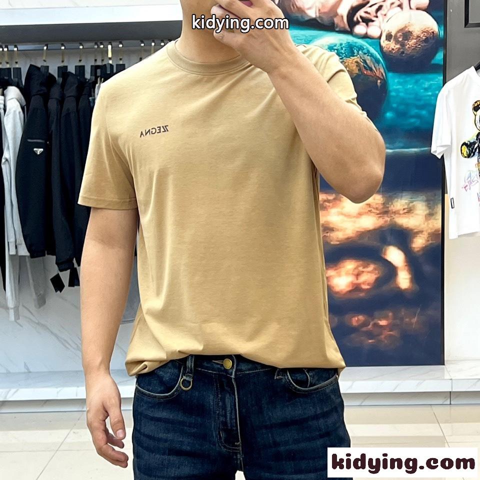 エルメネジルド・ゼニア Tシャツ コピー ベーシック クルーネック 半袖Tシャツ-1