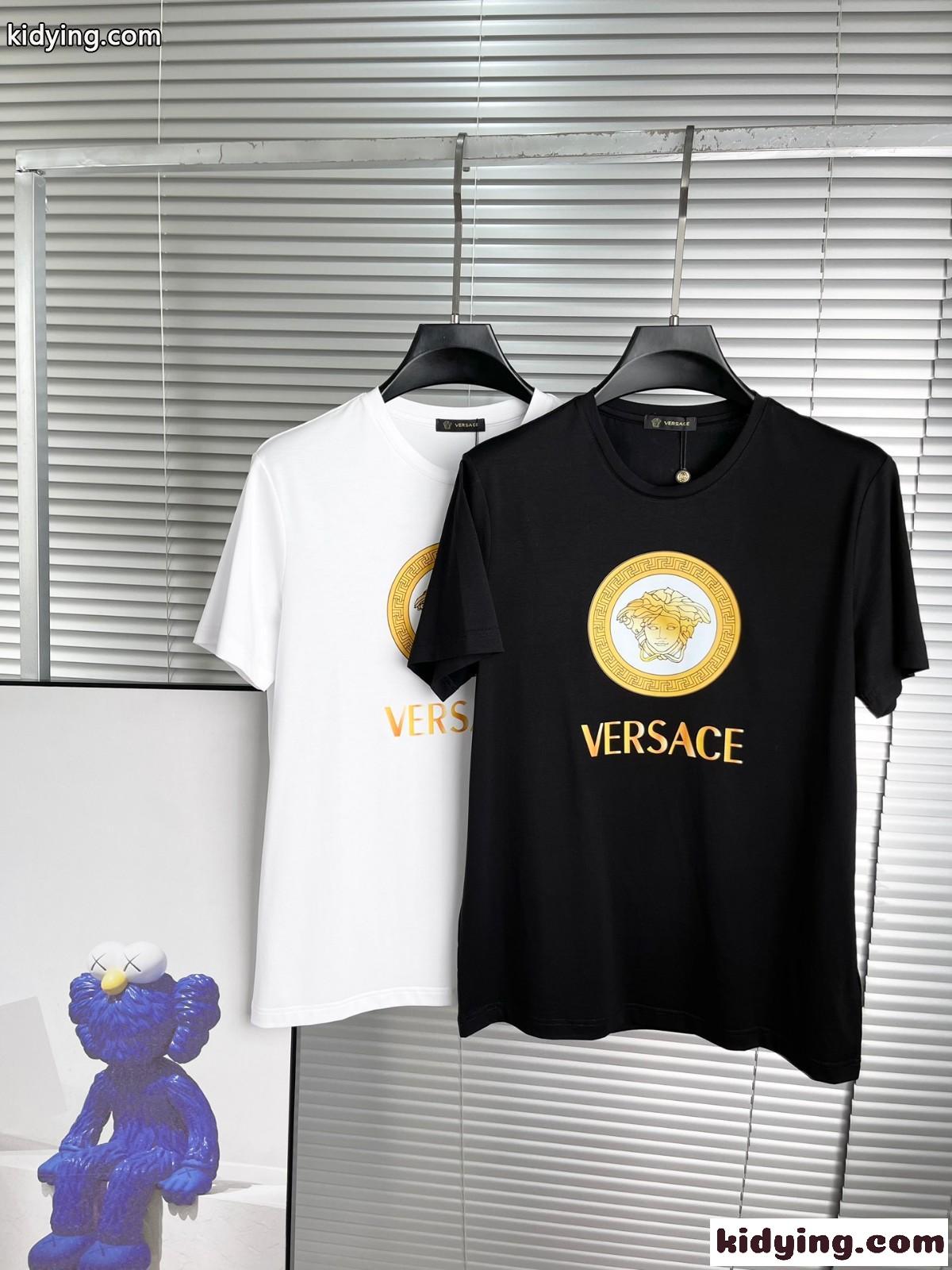 メドゥーサ ロゴ プリント 半袖Tシャツ ヴェルサーチェ Tシャツ コピー メンズ トップス-0