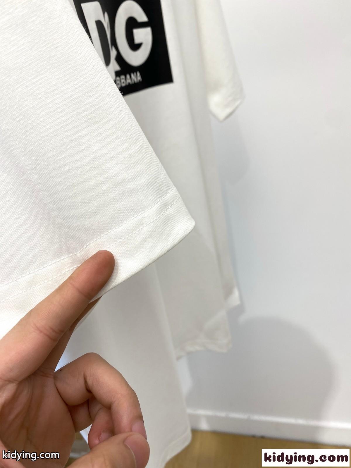 シンプル ドルチェ&ガッバーナ Tシャツ コピー ロゴ入り クルーネック 半袖Tシャツ ホワイト-3
