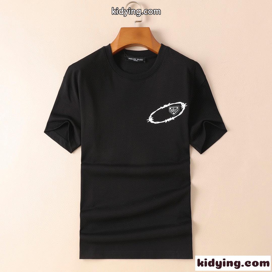 お洒落 ストリート系 プリント クルーネック フィリッププレイン 半袖Tシャツ コピー快適 メンズ トップス-2