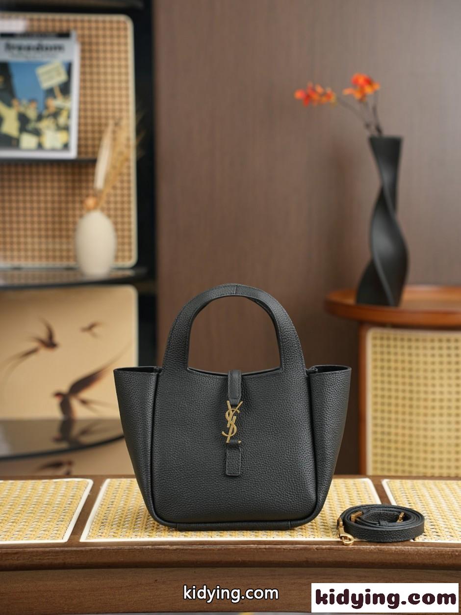 人気 YSL サンローラン ル・サンカセット スモール トートバッグ 偽物 ブラック-1
