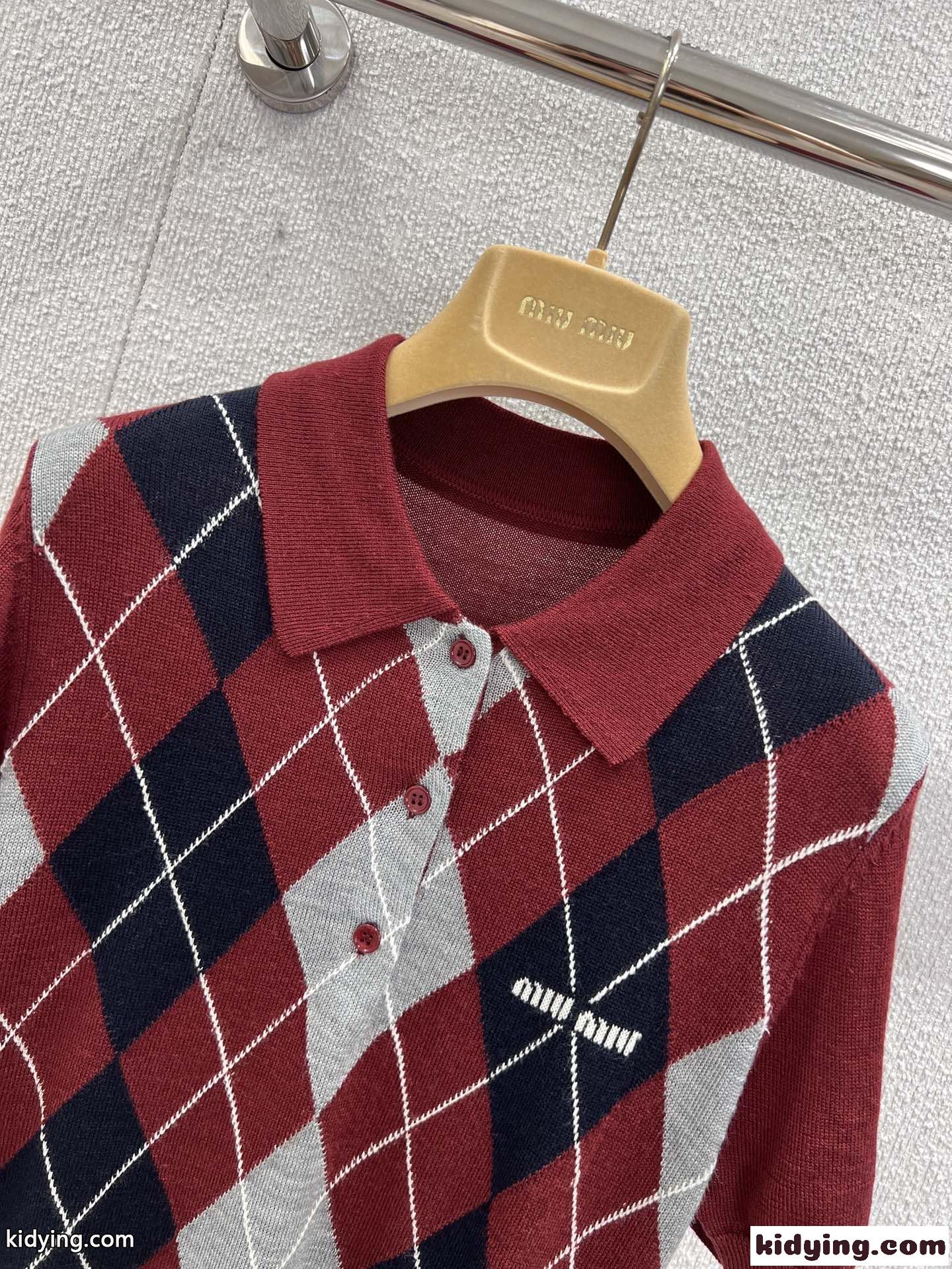 カシミヤ ニット ポロシャツ ミュウミュウ スーパーコピー ショートスリーブ-2