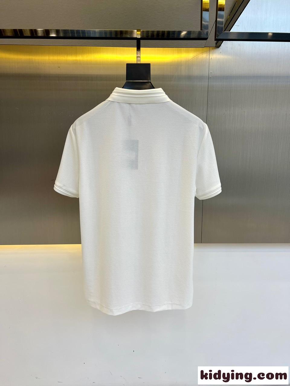 シンプル 洗練された 半袖 ポロシャツ ドルチェ&ガッバーナ Tシャツ 偽物 ホワイト-1