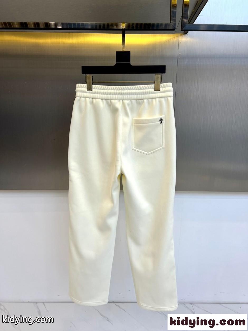 クロスパッチ 裏起毛 スウェットパンツ クロムハーツ パンツ 偽物 ホワイト-3