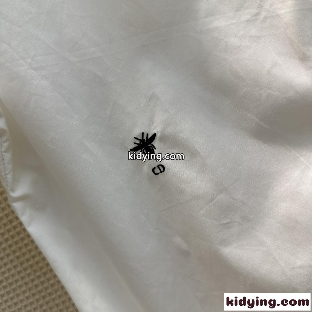 洗練された 刺繍入り クリスチャン・ディオール シャツ コピー 半袖 ホワイト-3