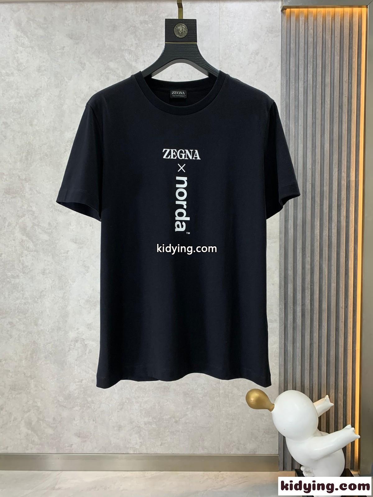 ZEGNA X NORDA プリントコットン 半袖 Tシャツ エルメネジルド・ゼニア Tシャツ コピー ブラック-0