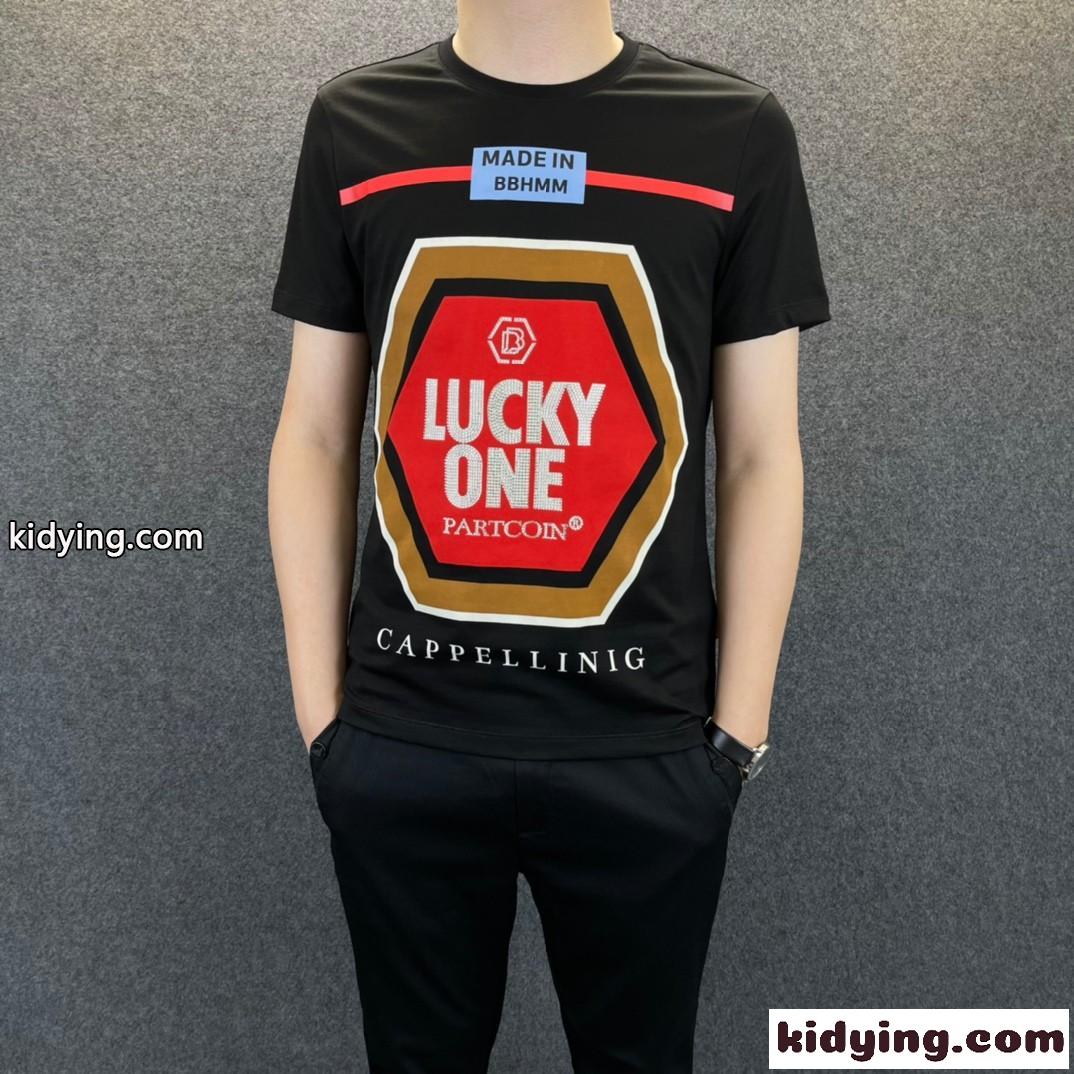 フィリッププレイン 半袖Tシャツ コピー 春夏 コットン カジュアル 目を引く クルーネック トップス-2