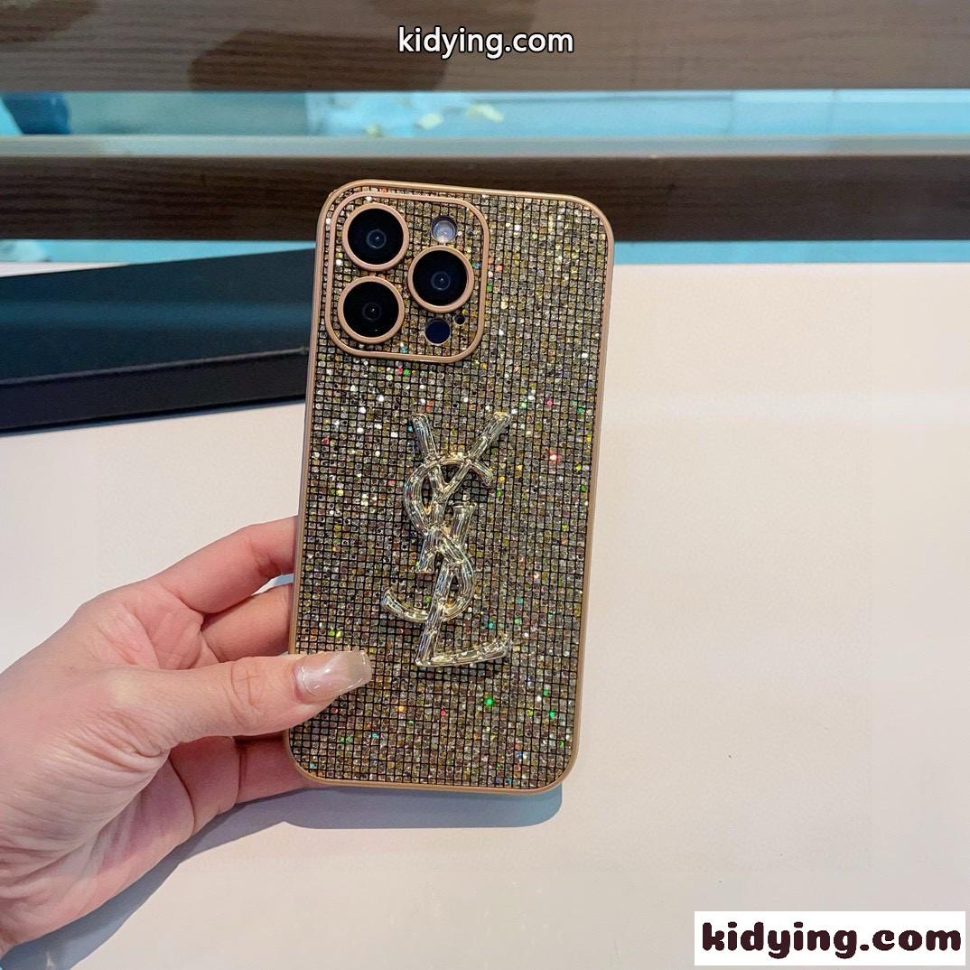 キラキラ YSL スマホケース イヴ・サンローラン アイフォンケース 偽物 iPhone16ケース-0