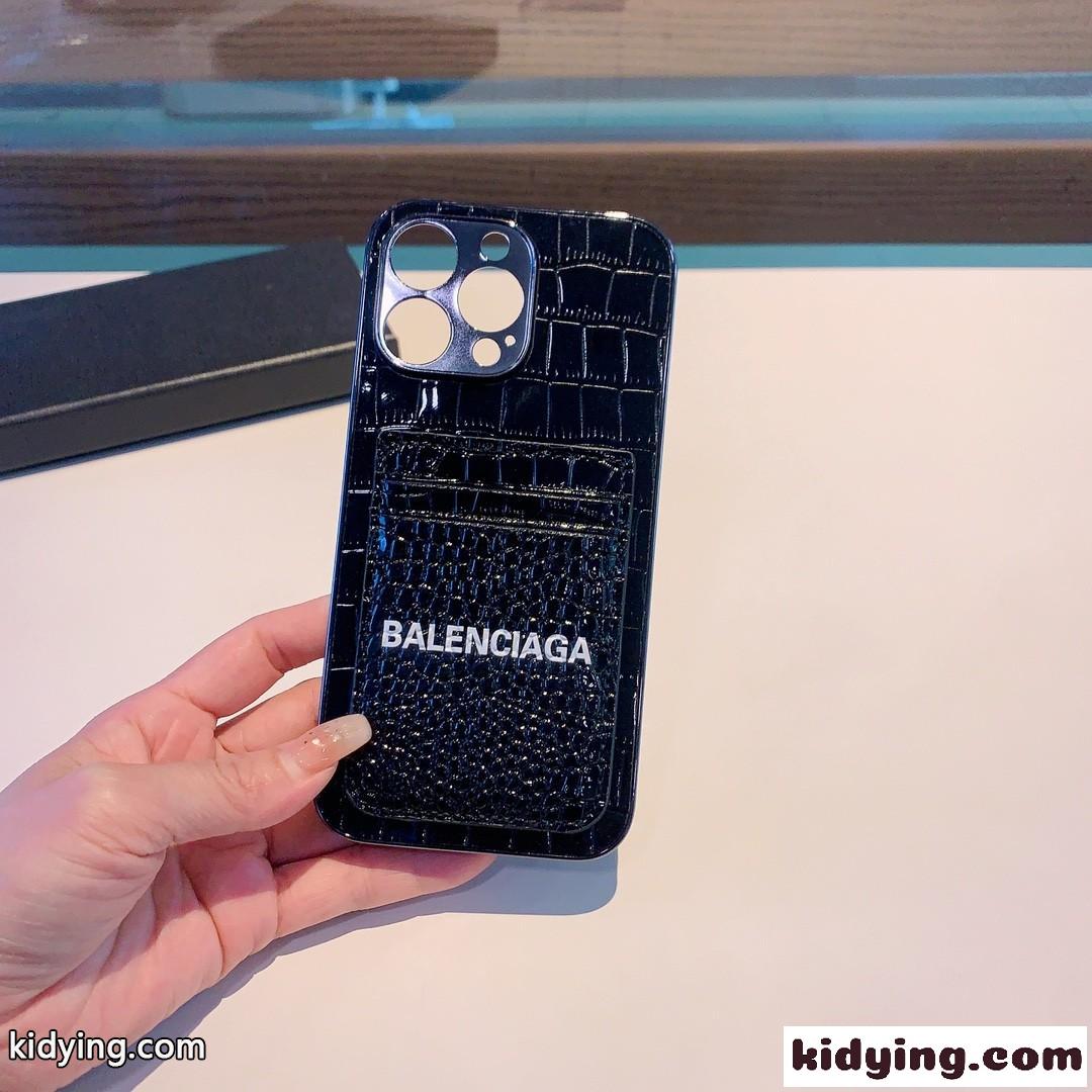 高級感 クロコダイル型押し バレンシアガ アイフォンケース コピー スマホケース-4