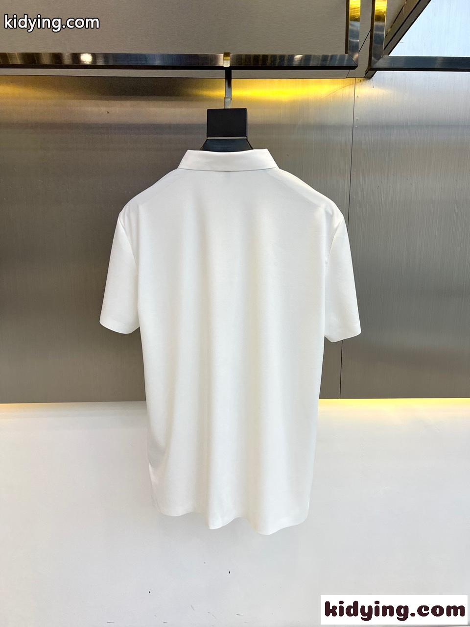 シンプル 春夏 半袖 ポロシャツ バーバリー Tシャツ コピー ホワイト-3